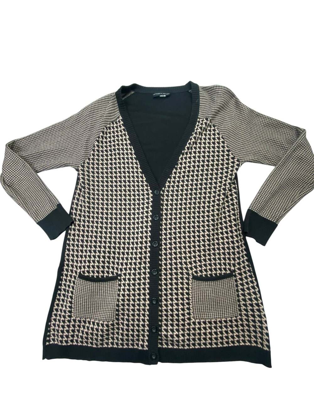 Styled by Joe Zee Houndstooth Cardigan Sweater
